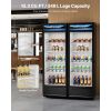 Commercial Merchandiser Refrigerator, 13.3 CU.FT Glass Door Display Refrigerator, Beverage Refrigerator Cooler Merchandiser with Adjustable Shelves