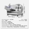Meat Slicer, 7.5 inch Electric Deli Food Slicer, 180W Meat Cutter with a Premium SUS420 Blade, 0-0.6 inch Adjustable Thickness