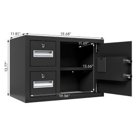 Steel Security Safe And Lock Box With Electronic Keypad - Secure Cash, Jewelry, ID Documents, Black,1.85 Cubic Feet (Option: Strongbox)