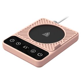 3 Colors Options -- 1Pc Desktop Electric Mug Warmer Auto Shut Off Timer Setting 6 Temperature Levels Cup Warmer For Milk Tea Cup Heating Plate (Color: pink)
