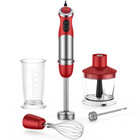 5 In 1 Immersion Blender Handheld 12 Speed Mode Hand Blender, Stainless Steel Blade With Mixing Beaker, (Option: 1SET)