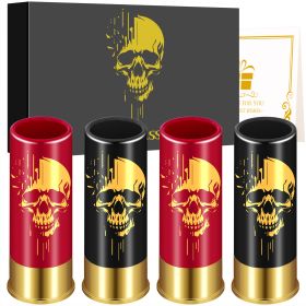 4pcs Skull Shot Glasses, 1.5oz - Reusable, High-Quality Plastic Bullet Cups For Whiskey, Cocktails & Wine, Perfect For Bars, Parties & Gifts (Option: Black Red XJB020608)
