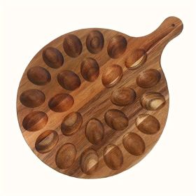 Two-pack Solid Wood Egg Rack With Handles Multi-compartment Egg Storage Container Suitable For Natural Wood Grain Kitchen Countertops And Cabinet (Option: Rosewood Egg Tray)