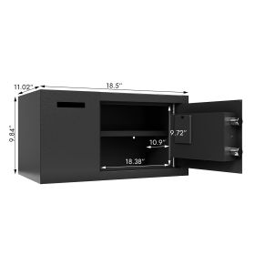 Steel Security Safe And Lock Box With Electronic Keypad - Secure Cash, Jewelry, ID Documents, Black,1.16 Cubic Feet (Option: Strongbox)