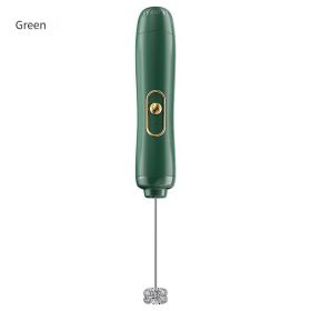 Handheld Electric Egg Beater, Kitchen Drink Foamier Mixer, Coffee Creamer Whisk, Frothy Stirring Tool. (Color: green)