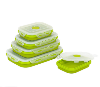 Reusable Storage Container with  Microwavable Serving Trays - Adjustable Container to Organize & Save Space - BPA Free, Microwaveable (Color: green, size: 1200ML)
