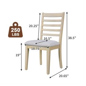 7 Piece Extendable Dining Table Set, Farmhouse Extendable Table with 18" Move Leaf, 78" Rustic Wooden Kitchen Table and 6 piece Upholstered Chair (Color: as Pic)